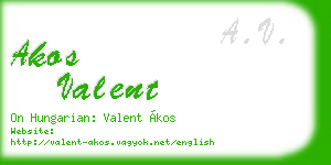 akos valent business card